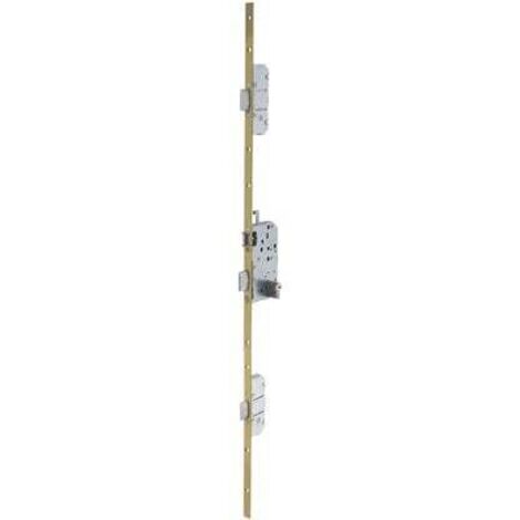 Vachette – Serrure multipoint à fouillot gauche – 3 points de verrouillage – Axe 50 mm – Homologation A2P – Acier bronze pour portes de chambre