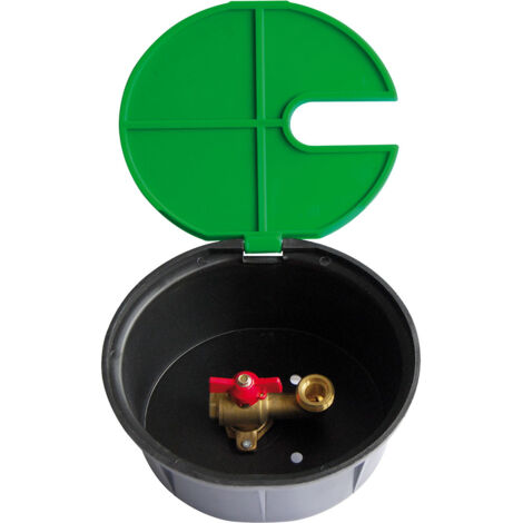 Sferaco – Bouche d'arrosage polypro avec vanne équerre laiton – Série 695 Ø20 – M 26x34 – F 20x27 – Presse étoupe PTFE pour réseaux d'arrosage
