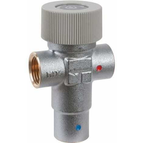 Caleffi – Mitigeur thermostatique 3/4' en laiton chromé – Plage de réglage 30-48°C – Filetage femelle 20x27 – Débit max 2000 l/h