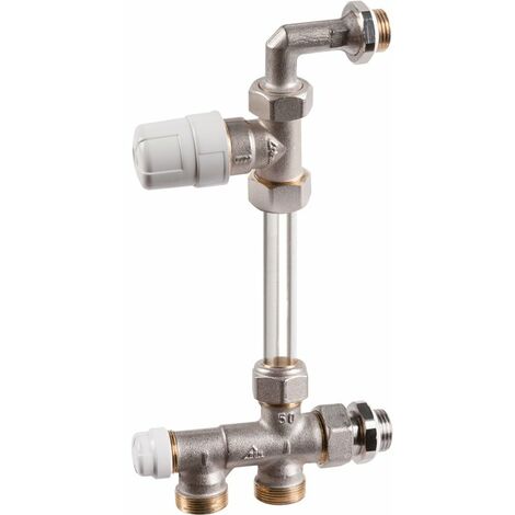 RBM – Robinet thermostatique droit 1/2' – Système bitube 15mm – Raccord pour tube acier – Compatible chauffage radiateur