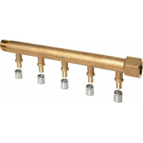 Collecteur 5 sorties - MF 3/4' - Avec départ à sertir Diamètre 12 mm - Riquier