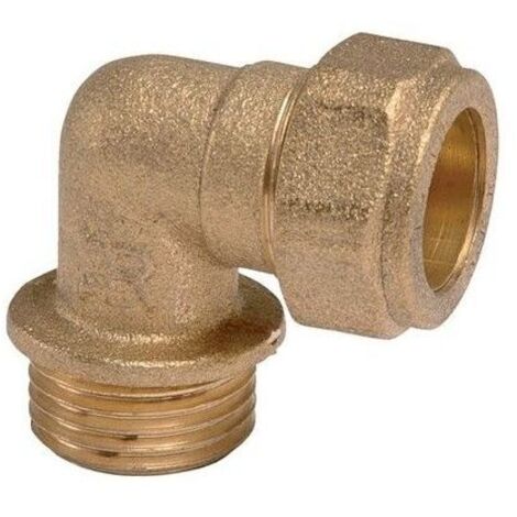 Raccord bicône coudé laiton - M 3/8' - diamètre 12 mm