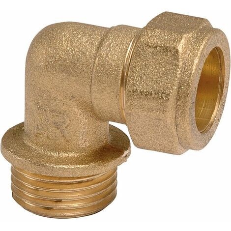 Raccord bicône coudé laiton - M 1/2' - diamètre 16 mm (1/2)
