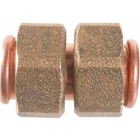 Raccord cuivre réduit à double écrou - F 3/4' - F 1/2'