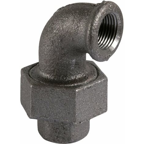 Raccord union fonte noire coudé 90° à visser - F 3/4' - N° 96