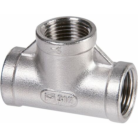Raccord inox en T à visser - F 1'