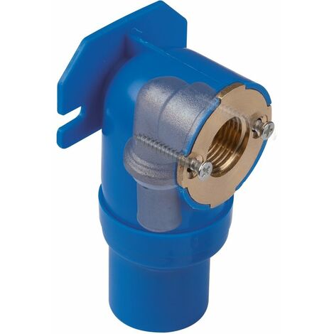 Ecolands – Raccord sortie de cloison coudé à sertir – PER 16 mm – Filetage femelle 1/2' – Polyéthylène – Installation rapide (1/3)