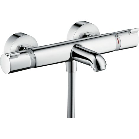 Hansgrohe – Mitigeur thermostatique de douche chromé Ecostat Comfort – Limiteur de température – Fixation murale – Raccordement F 1/2'