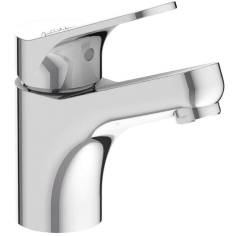 Jacob Delafon – Mitigeur de lavabo chromé – Hauteur 136 mm – Débit 5 L/min – Installation simplifiée avec flexibles d'alimentation (1/2)