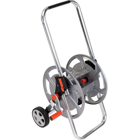 Capvert – Dévidoir mural pliable sur roues – Longueur tuyau 40 m – Enroulement manuel – Aluminium léger pour transport facile