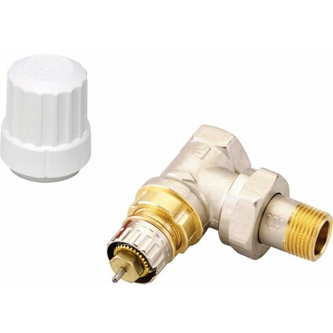 Danfoss – Corps de robinet équerre réglable 1' – Filetage F 1' et M 1' – Pression de service 10 bar – Pour installations radiateurs