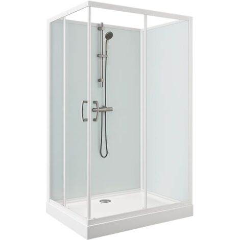 Cabine de douche Izi Glass2 Leda - Carrée - Portes coulissantes - Verre transparent - 90 x 90 cm (1/4)