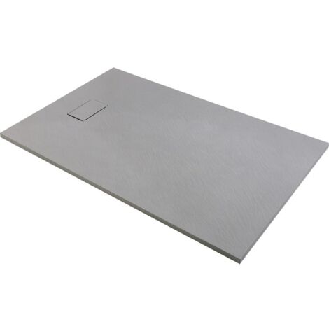 Receveur de douche extra-plat gris effet pierre Gaïa Odyssea - 120 x 90 cm (1/5)