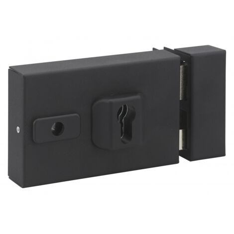 Thirard – Serrure multipoint en applique noir – Entraxe réglable 108-120mm – Axe 50-60mm – Mécanisme réversible pour pose droite/gauche