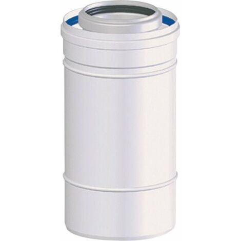 TEN – Conduit concentrique polypropylène 60/100 mm – Longueur 250 mm – Isolation thermique aluminium – Pour chaudières à ventouse gaz et fioul
