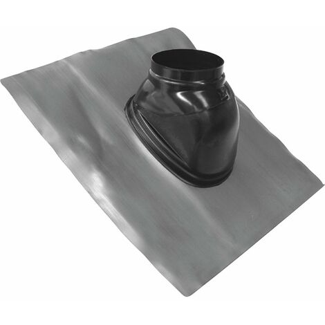 TEN – Solin de toit plomb noir 500x500mm – Pente ajustable 5° à 25° – Étanchéité pour systèmes concentriques – Diamètre intérieur 60/100mm