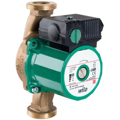 Wilo – Pompe de bouclage eau chaude 3.6 m³/h – M 1' (26 x 34) – Entraxe 130 mm – Moteur autoprotégé pour systèmes de chauffage