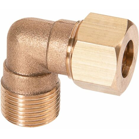 Raccord bicône coudé laiton - M 3/8' - diamètre 10 mm