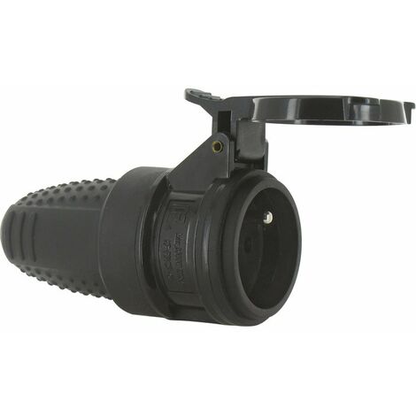 Fiche électrique étanche 2P+T 16 A – Indice de protection IP44 – Caoutchouc pour environnements humides – Connexion sécurisée – Dhome