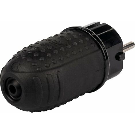 Fiche électrique mâle étanche 16 A – 2P+T – Indice de protection IP44 – Caoutchouc pour usage extérieur et locaux humides – Dhome