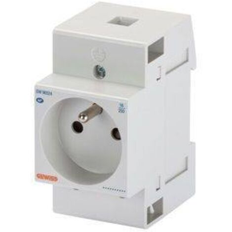 Prise de courant modulaire Gewiss - Pour rail EN50022 - Standart Français - 2,5 modules (1/2)
