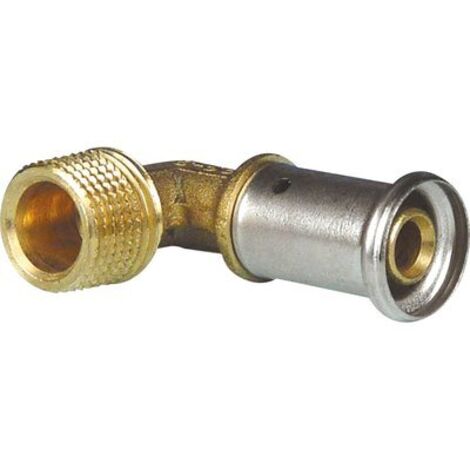 Coude laiton multicouche à visser Henco - Mâle 1/2' - Diamètre 16 mm (1/8)