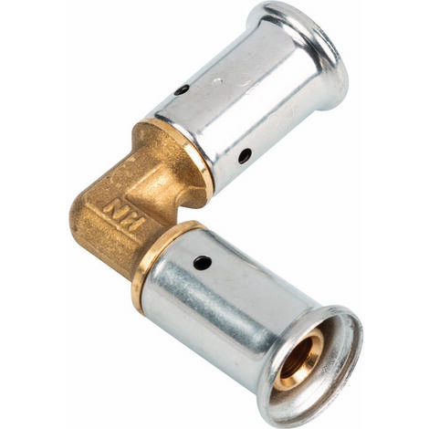 Coude égal multicouche à sertir Henco - Diamètre 16 mm - Laiton (1/5)