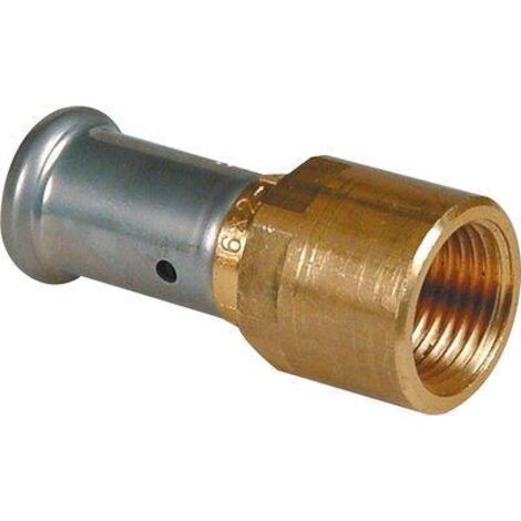 Manchon laiton droit multicouche à visser Henco - Femelle 1/2' - Diamètre 16 mm (1/2)