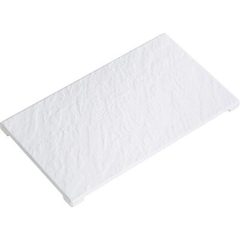 Cache receveur de douche à poser 118x196cm – SMC blanc effet pierre – Finition brute pour douche Odyssea