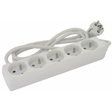 Bloc multiprise - Standard - Dhome - 5 x 2P+T - 16 A - Câble 3G1 mm² - L. 1,5 m (1/5)