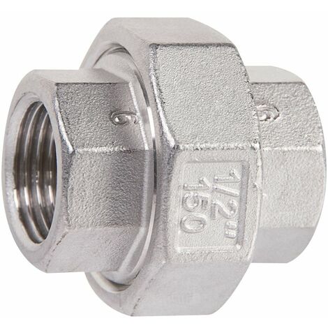 Raccord union inox droit à visser - F 1/2''