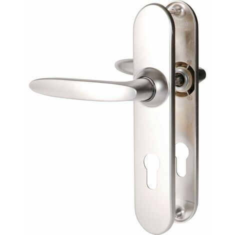 Vachette – Poignée de porte d'entrée Jazz – Zamak gris – Entraxe 165 mm – Conçue pour manipulation aisée – Installation rapide avec vis intégrées
