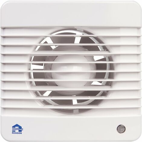 Renson – Extracteur d'air mécanique temporisé 100 mm – Débit 98 m³/h – Détecteur d'humidité – Installation facile en mural ou plafond