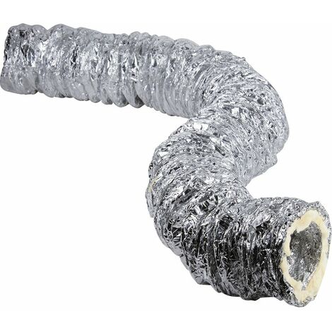 Axelair – Gaine VMC souple isolée aluminium 125mm – Longueur 10m – Isolation laine de verre 50mm – Circulation d'air optimale - CASLV5012510