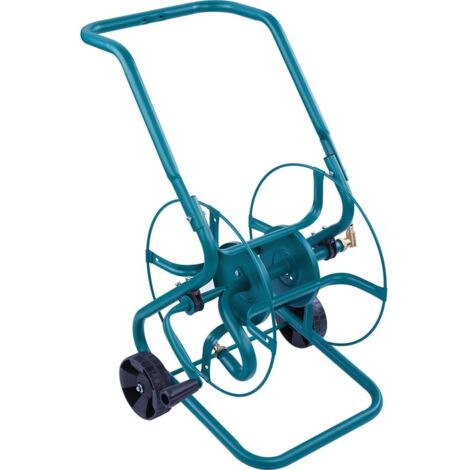 Capvert – Enrouleur tuyau arrosage métal 80m – Manuel avec châssis Ø 25mm – Raccord laiton et écrou tournant – Revêtement époxy anti-rouille