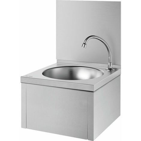 Delabie – Lave-mains mural mécanique inox – Déclenchement au genou – Fixation murale – Dimensions 385x610x385mm – 182320