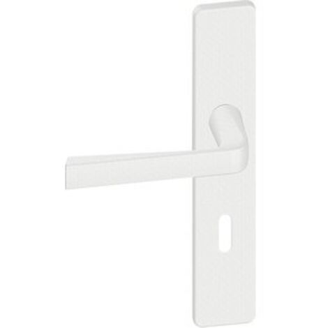 Poignée de porte d'entrée - Kaza - Vachette - Blanc alba - Clé I - 195 mm (1/3)