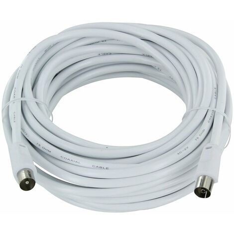 Prolongateur coaxial 10m – Diamètre 9,52mm – Connexion mâle/femelle – Compatible avec équipements TV – Dhome - HTC-1180A-10M