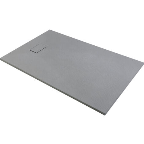 Odyssea – Receveur de douche extra-plat 140x90 cm – SMC gris effet pierre – Antidérapant Classe C – Compatible PMR – Écoulement excentré - GT-14090S-GREY (1/2)