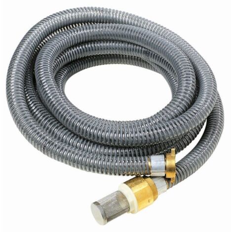 Capvert – Kit d'aspiration laiton 7m – Raccords sertis 26 x 34 mm – Clapet anti-retour et crépine inox – Pour siphonnage de liquides
