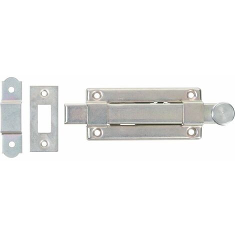 Vachette – Verrou à coulisse acier zingué 120mm – 1 point de fermeture – Installation facile – Pour portes et placards – 13400000