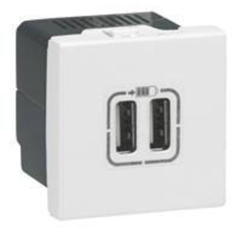 Legrand – Prise USB Mosaic 2 modules – Recharge rapide pour smartphone – Consommation en veille < 0,07 W – Norme IEC 62684-2011-01