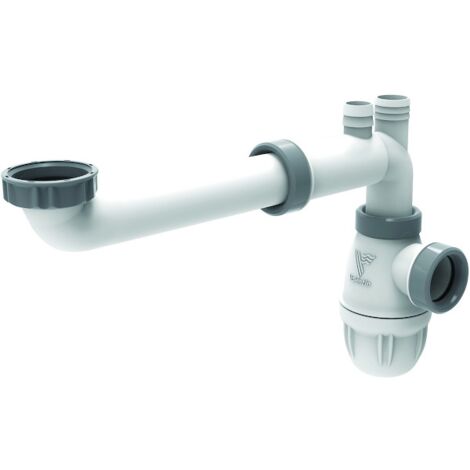 Valentin – Tubulure lavabo Connectic gain de place – Plastique bi-matière – Sortie Ø 32 mm – Hauteur réglable 43-46 mm – Débit 39 l/min