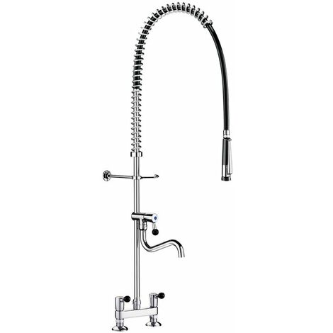Combiné de prélavage ergonomique avec mélangeur - 2 trous-5633 - Delabie