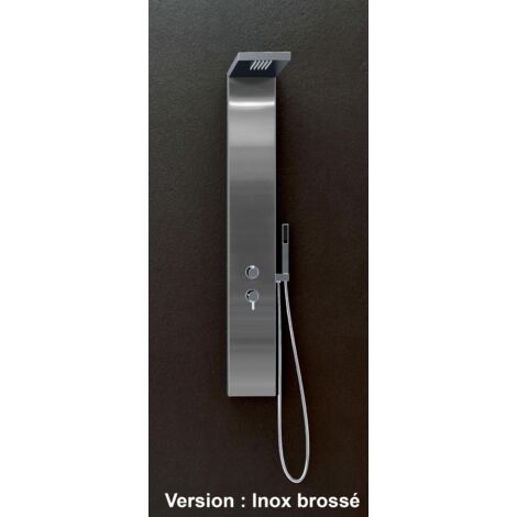 Kinedo – Colonne de douche thermostatique inox brossé – Mitigeur encastré – Traitement anti-empreintes – Design contemporain (1/7)