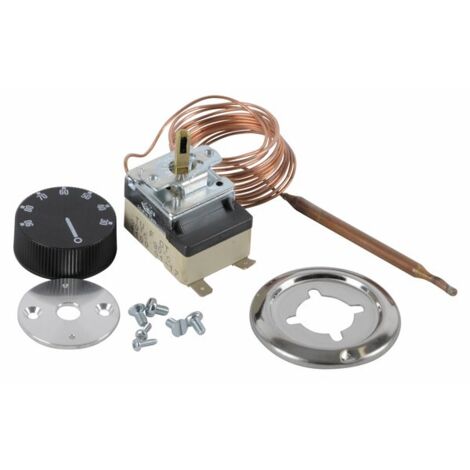 Thermostat de réglage 30°C à 90°C – Bulbe 100mm – Capillaire 2m – Contact inverseur 16A – Pour chauffe-eaux
