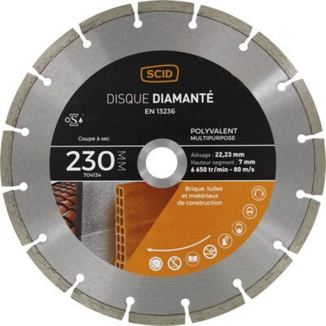 Disque diamanté polyvalent matériaux SCID - Diamètre 230 mm (1/2)