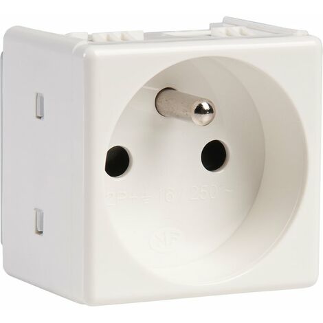 Prise 2P+T 16A standard à eclisses SY/WT GEWISS GW20207