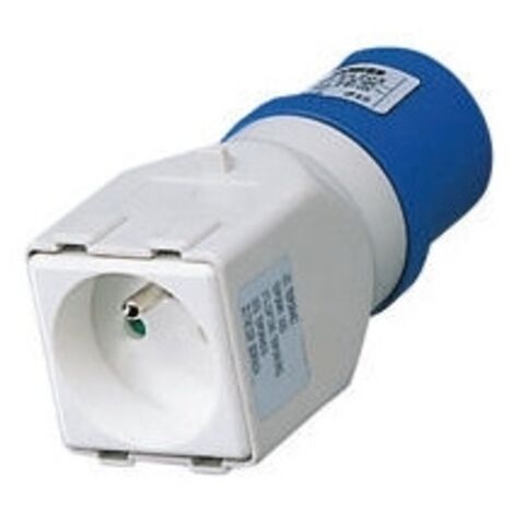 Gewiss – Adaptateur mobile industriel vers domestique – 16A 230V – Fiche IEC 309 IP 44 – Prise 2P+T 16A standard française (1/6)