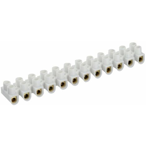 Barrette de connexion - Dhome - 12 dominos à visser - Pour section 4 mm² - Blanc